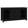 Mueble de TV de madera maciza de pino negro 103x36,5x52 cm en Muebles TV | Comprar online en Foru.es