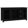 Mueble de TV de madera maciza de pino negro 103x36,5x52 cm en Muebles TV | Comprar online en Foru.es