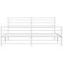 Estructura cama metal con cabecero y estribo blanco 200x200 cm de vidaXL, Camas y somieres - Ref: Foro24-352393, Precio: 125,...