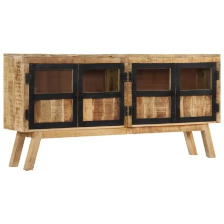 Aparador de madera maciza de mango marrón y negro 160x30x76 cm de vidaXL, Aparadores - Ref: Foro24-353306, Precio: 474,57 €, ...