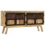 Aparador de madera maciza de mango marrón y negro 160x30x76 cm de vidaXL, Aparadores - Ref: Foro24-353306, Precio: 474,57 €, ...