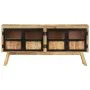 Aparador de madera maciza de mango marrón y negro 160x30x76 cm de vidaXL, Aparadores - Ref: Foro24-353306, Precio: 474,57 €, ...