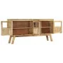 Aparador de madera maciza de mango marrón y negro 160x30x76 cm de vidaXL, Aparadores - Ref: Foro24-353306, Precio: 474,57 €, ...