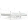 Metal bed frame with headboard and footboard white 183x213 cm by vidaXL, Beds and slatted bases - Ref: Foro24-353609, Price: ...