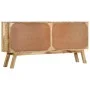 Aparador de madera maciza de mango marrón y negro 160x30x76 cm de vidaXL, Aparadores - Ref: Foro24-353306, Precio: 474,57 €, ...