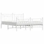 Metal bed frame with headboard and footboard white 183x213 cm by vidaXL, Beds and slatted bases - Ref: Foro24-353609, Price: ...