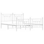 Metal bed frame with headboard and footboard white 183x213 cm by vidaXL, Beds and slatted bases - Ref: Foro24-353609, Price: ...