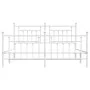 Metal bed frame with headboard and footboard white 183x213 cm by vidaXL, Beds and slatted bases - Ref: Foro24-353609, Price: ...