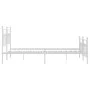 Metal bed frame with headboard and footboard white 183x213 cm by vidaXL, Beds and slatted bases - Ref: Foro24-353609, Price: ...