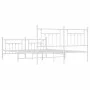 Metal bed frame with headboard and footboard white 183x213 cm by vidaXL, Beds and slatted bases - Ref: Foro24-353609, Price: ...
