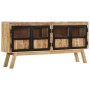Aparador de madera maciza de mango marrón y negro 160x30x76 cm de vidaXL, Aparadores - Ref: Foro24-353306, Precio: 482,05 €, ...