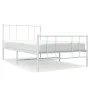 Metal bed frame with headboard and footboard white 80x200 cm by vidaXL, Beds and slatted bases - Ref: Foro24-352538, Price: 6...