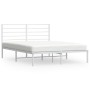 Estructura de cama de metal con cabecero blanca 120x190 cm de vidaXL, Camas y somieres - Ref: Foro24-352365, Precio: 99,68 €,...