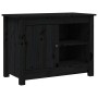 Mueble de TV de madera maciza de pino negro 70x36,5x52 cm en Muebles TV | Comprar online en Foru.es
