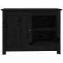 Mueble de TV de madera maciza de pino negro 70x36,5x52 cm en Muebles TV | Comprar online en Foru.es