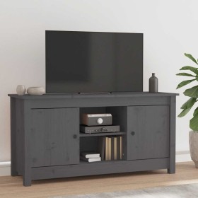 Mueble de TV de madera maciza de pino gris 103x36,5x52 cm en Muebles TV | Comprar online en Foru.es