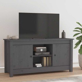 Mueble de TV de madera maciza de pino gris 103x36,5x52 cm en Muebles TV | Comprar online en Foru.es
