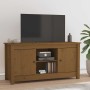 Mueble de TV madera maciza de pino marrón miel 103x36,5x52 cm en Muebles TV | Comprar online en Foru.es