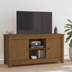 Mueble de TV madera maciza de pino marrón miel 103x36,5x52 cm en Muebles TV | Comprar online en Foru.es