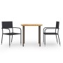 Juego de comedor para jardín 3 piezas ratán sintético negro en Conjuntos de jardín | Comprar online en Foru.es