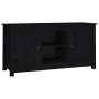 Mueble de TV de madera maciza de pino negro 103x36,5x52 cm en Muebles TV | Comprar online en Foru.es