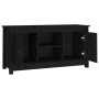 Mueble de TV de madera maciza de pino negro 103x36,5x52 cm en Muebles TV | Comprar online en Foru.es
