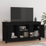 Mueble de TV de madera maciza de pino negro 103x36,5x52 cm en Muebles TV | Comprar online en Foru.es