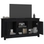 Mueble de TV de madera maciza de pino negro 103x36,5x52 cm en Muebles TV | Comprar online en Foru.es