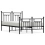 Estructura de cama con cabecero y pie metal negro 120x190 cm de vidaXL, Camas y somieres - Ref: Foro24-353552, Precio: 126,52...
