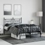 Estructura de cama con cabecero y pie metal negro 120x190 cm de vidaXL, Camas y somieres - Ref: Foro24-353552, Precio: 126,52...