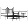 Estructura de cama con cabecero y pie metal negro 120x190 cm de vidaXL, Camas y somieres - Ref: Foro24-353552, Precio: 126,52...
