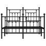 Estructura de cama con cabecero y pie metal negro 120x190 cm de vidaXL, Camas y somieres - Ref: Foro24-353552, Precio: 126,52...