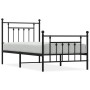 Estructura de cama con cabecero y estribo metal negro 90x200 cm de vidaXL, Camas y somieres - Ref: Foro24-353548, Precio: 91,...