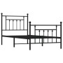 Estructura de cama con cabecero y estribo metal negro 90x200 cm de vidaXL, Camas y somieres - Ref: Foro24-353548, Precio: 91,...