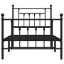 Estructura de cama con cabecero y estribo metal negro 90x200 cm de vidaXL, Camas y somieres - Ref: Foro24-353548, Precio: 91,...