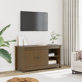 Mueble de TV madera maciza de pino marrón miel 103x36,5x52 cm en Muebles TV | Comprar online en Foru.es