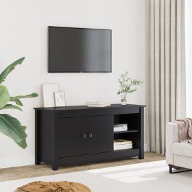 Mueble de TV de madera maciza de pino negro 103x36,5x52 cm en Muebles TV | Comprar online en Foru.es