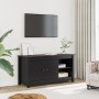 Mueble de TV de madera maciza de pino negro 103x36,5x52 cm en Muebles TV | Comprar online en Foru.es