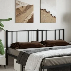 Black metal headboard 180 cm by vidaXL, Headboards and footboards - Ref: Foro24-352516, Price: 29,67 €, Discount: %