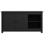 Mueble de TV de madera maciza de pino negro 103x36,5x52 cm en Muebles TV | Comprar online en Foru.es