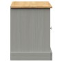 Banco zapatero VIGO madera maciza de pino gris 106x35x45 cm de vidaXL, Bancos para recibidores y almacenamiento - Ref: Foro24...