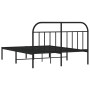 Estructura de cama con cabecero metal negro 140x200 cm de vidaXL, Camas y somieres - Ref: Foro24-353636, Precio: 144,40 €, De...