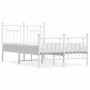 Estructura cama metal con cabecero y estribo blanco 120x200 cm de vidaXL, Camas y somieres - Ref: Foro24-353602, Precio: 128,...
