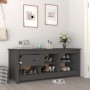 Armario zapatero de madera maciza de pino gris 110x38x45,5 cm en Zapateros y organizadores de calzado | Comprar online en Foru.e