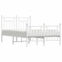 Estructura cama metal con cabecero y estribo blanco 120x200 cm de vidaXL, Camas y somieres - Ref: Foro24-353602, Precio: 128,...