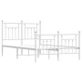 Estructura cama metal con cabecero y estribo blanco 120x200 cm de vidaXL, Camas y somieres - Ref: Foro24-353602, Precio: 128,...
