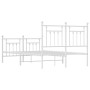 Estructura cama metal con cabecero y estribo blanco 120x200 cm de vidaXL, Camas y somieres - Ref: Foro24-353602, Precio: 128,...