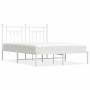 Estructura de cama con cabecero metal blanca 140x200 cm de vidaXL, Camas y somieres - Ref: Foro24-353587, Precio: 98,94 €, De...