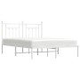 Estructura de cama con cabecero metal blanca 140x200 cm de vidaXL, Camas y somieres - Ref: Foro24-353587, Precio: 98,94 €, De...