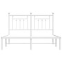 Estructura de cama con cabecero metal blanca 140x200 cm de vidaXL, Camas y somieres - Ref: Foro24-353587, Precio: 98,94 €, De...